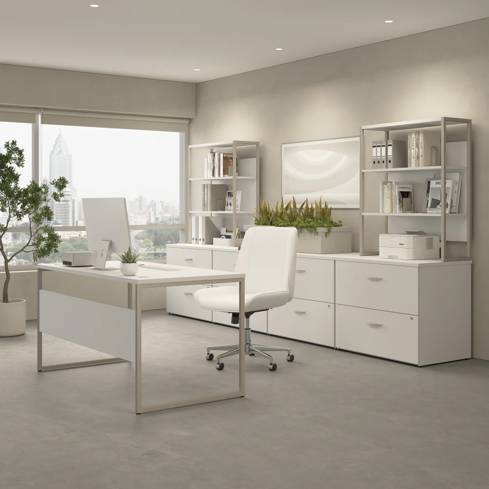 Hybrid Office Storage Cabinet with Drawers and Shelves - Image 4