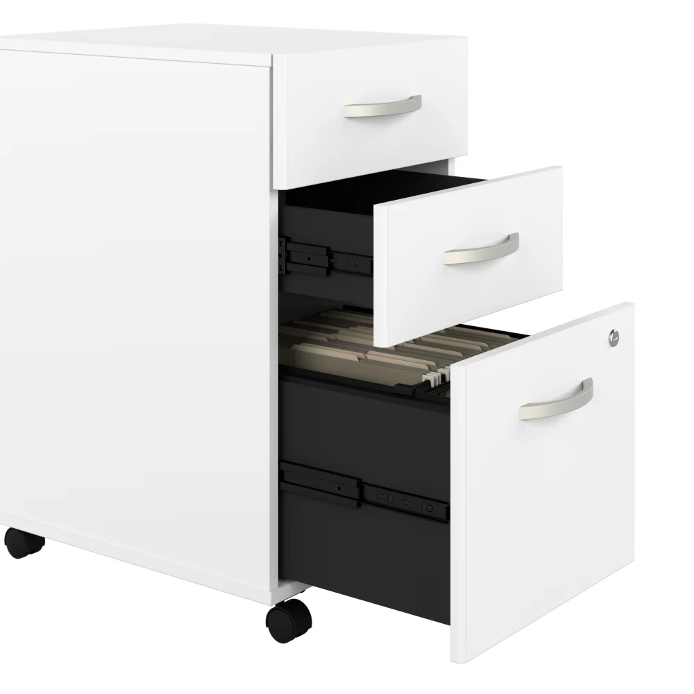 Hybrid 60W x 30D L Shaped Table Desk with Mobile File Cabinet - Image 30