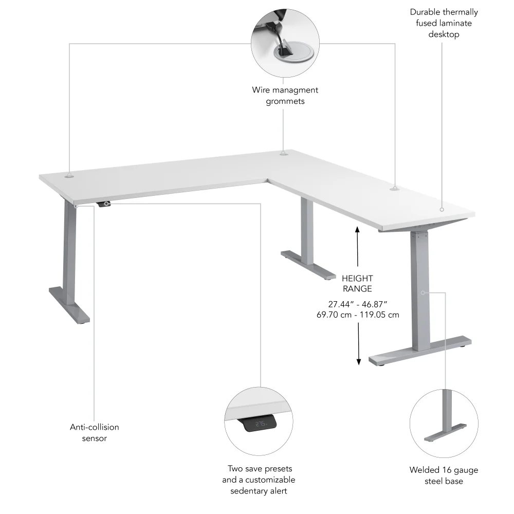 Move 60 Series 72W Height Adjustable L Shaped Standing Desk - Image 18